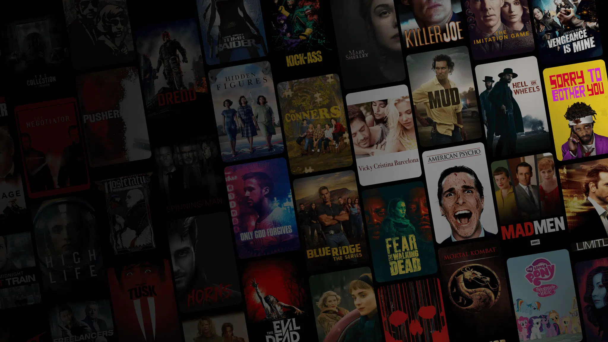 Selection of films and television programmes available through the on-demand catalogue